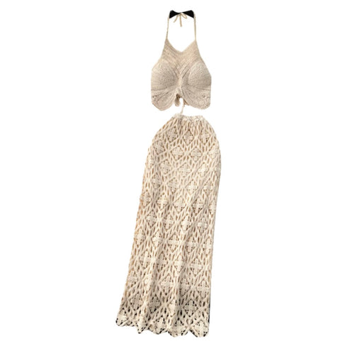 Bohemian Camisole & Skirt Hollowed 2Pcs