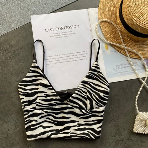 Deep V-neck Leopard Print Vest