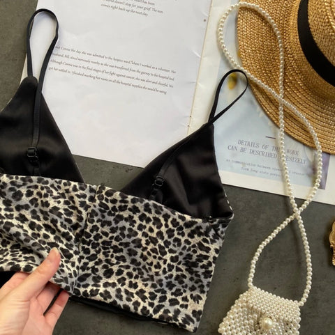 Deep V-neck Leopard Print Vest