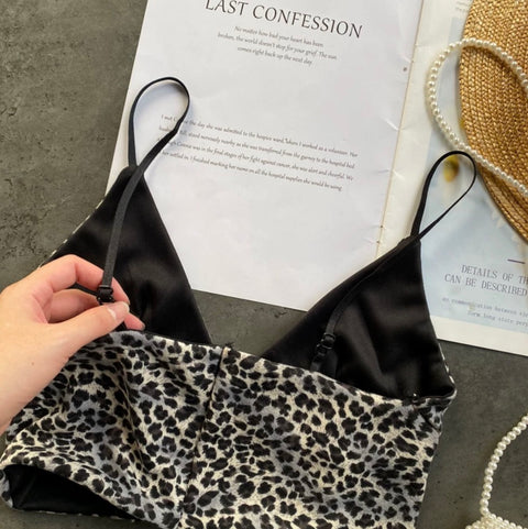 Deep V-neck Leopard Print Vest