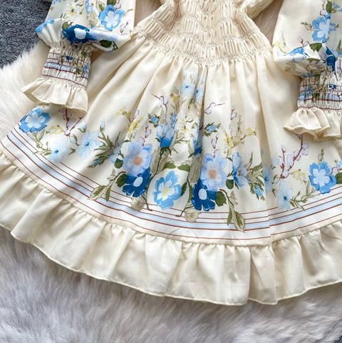 Elegant Off-shoulder Print Dress