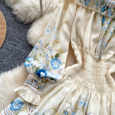 Elegant Off-shoulder Print Dress