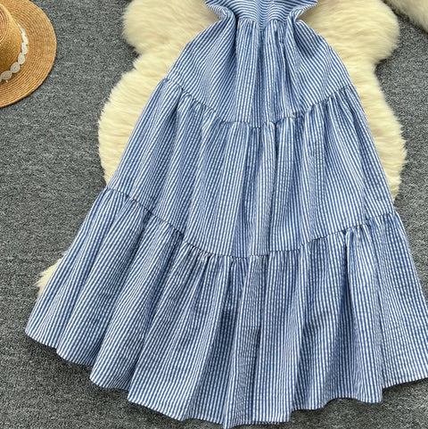 Mori Blue Stripe Slip Dress