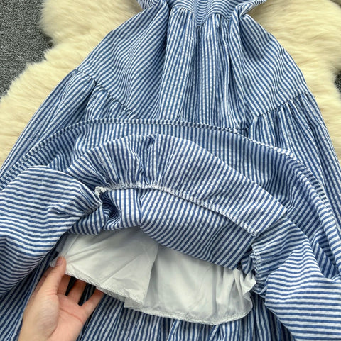 Mori Blue Stripe Slip Dress