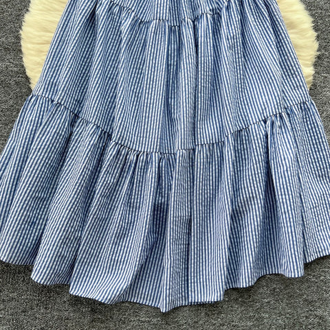 Mori Blue Stripe Slip Dress