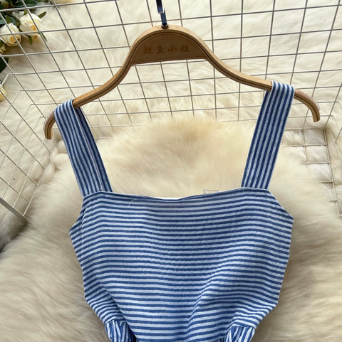 Mori Blue Stripe Slip Dress