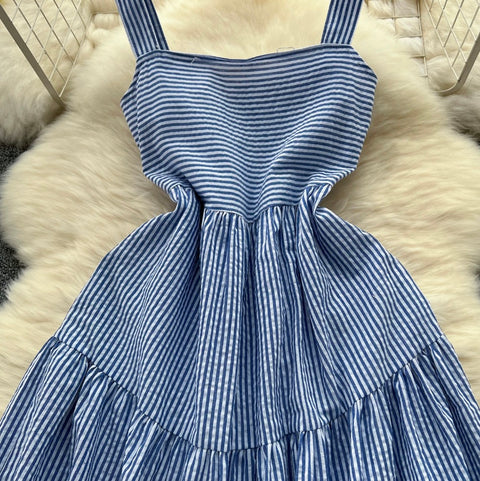 Mori Blue Stripe Slip Dress