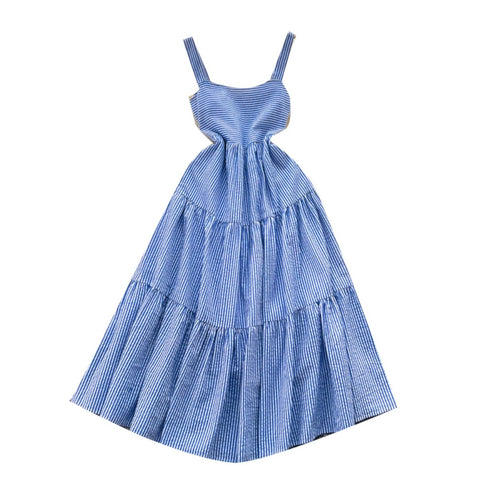 Mori Blue Stripe Slip Dress