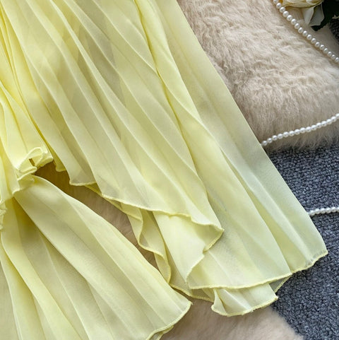 French Style Pleated Chiffon Shirt