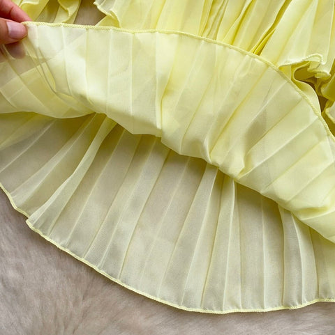 French Style Pleated Chiffon Shirt