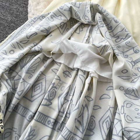 Graffiti Print Simple Design Slip Dress