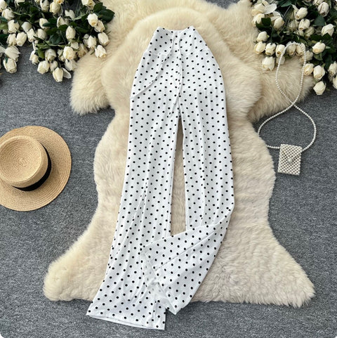Casual Polka Dot Straight Pants