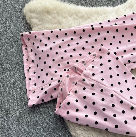 Casual Polka Dot Straight Pants