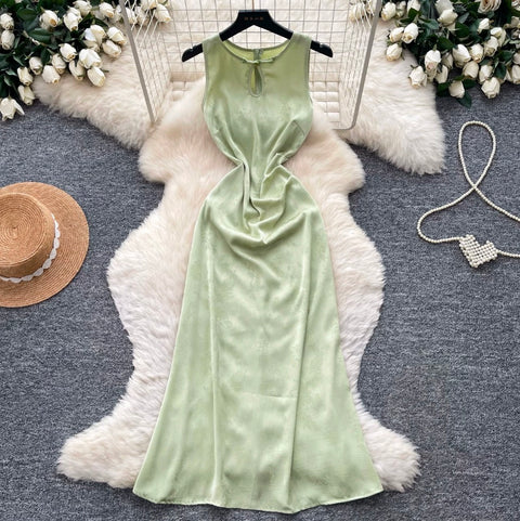 Elegant Sleeveless Green Dress