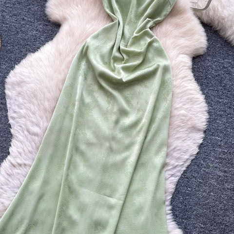 Elegant Sleeveless Green Dress