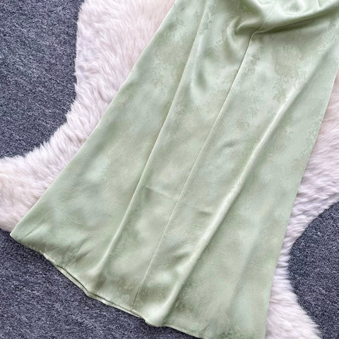 Elegant Sleeveless Green Dress