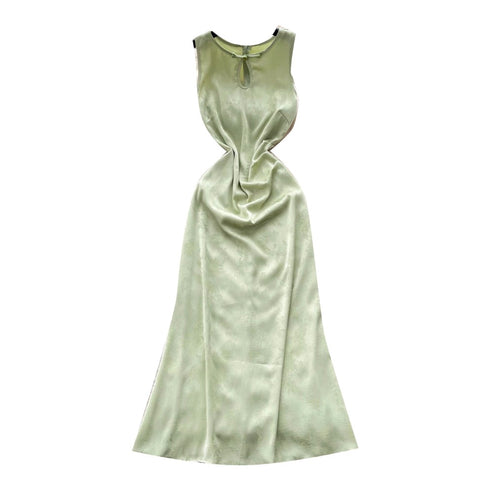 Elegant Sleeveless Green Dress