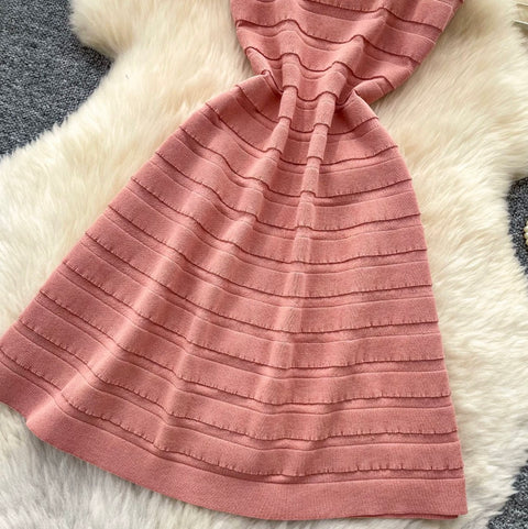 Simple Design Pink Vest Dress