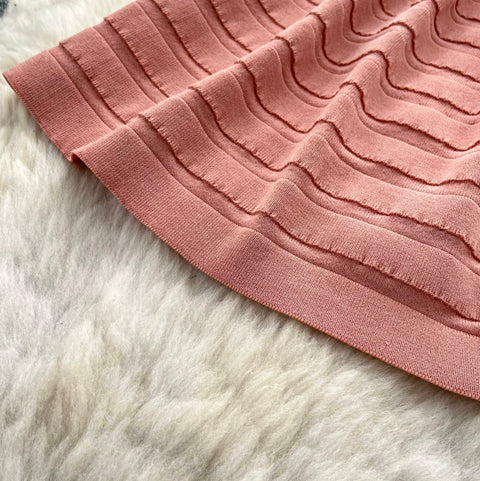 Simple Design Pink Vest Dress