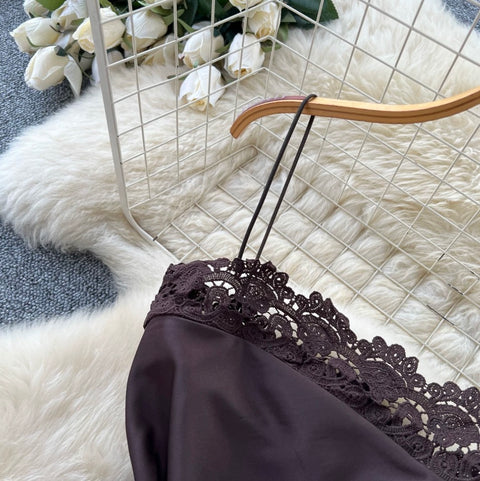 Elegant Vest & Skirt Lace 2Pcs