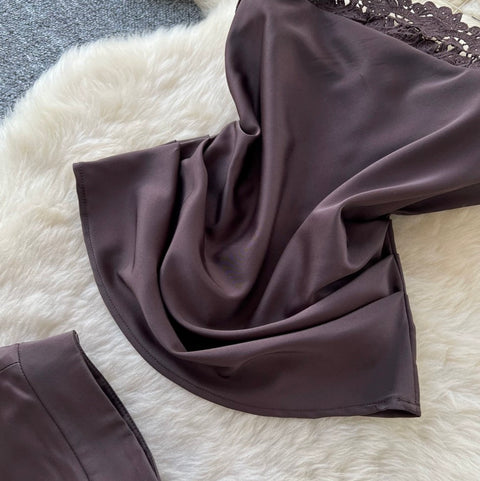 Elegant Vest & Skirt Lace 2Pcs