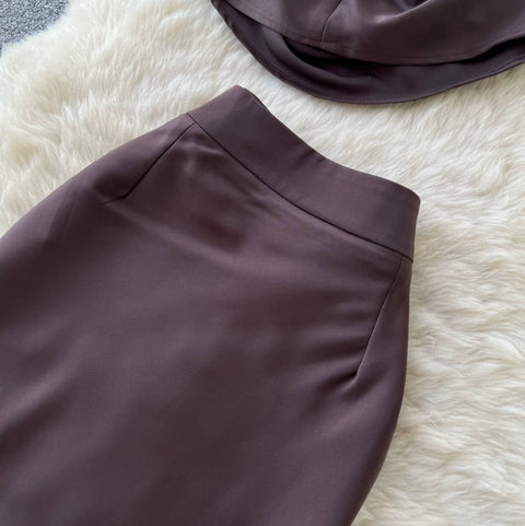 Elegant Vest & Skirt Lace 2Pcs