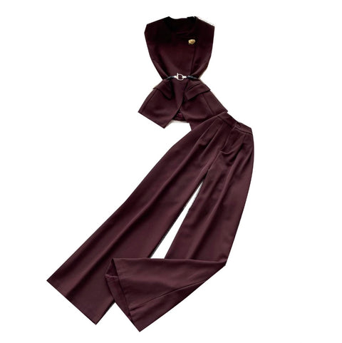 Vest & Wide-leg Trousers Casual 2Pcs