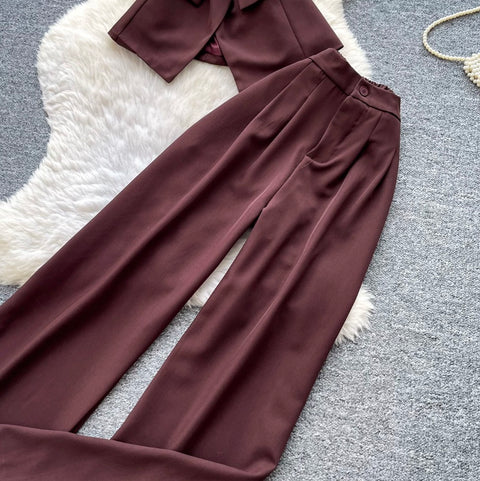 Vest & Wide-leg Trousers Casual 2Pcs