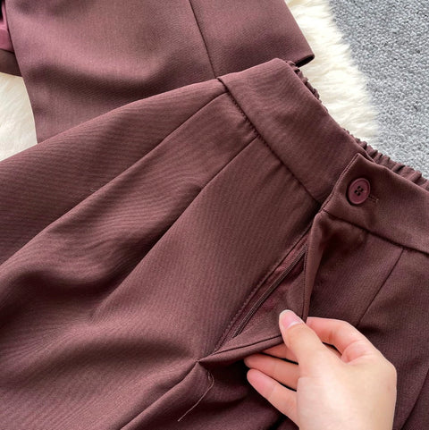 Vest & Wide-leg Trousers Casual 2Pcs