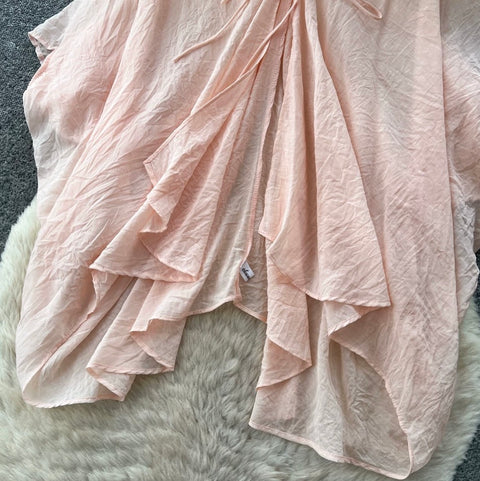 Smock & Print Slip Dress 2Pcs