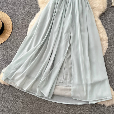 Backless Patchwork Sleeveless Dress