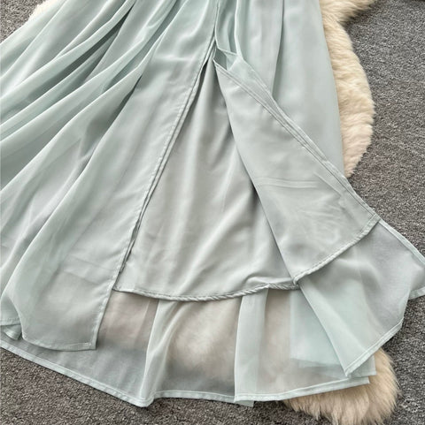 Backless Patchwork Sleeveless Dress
