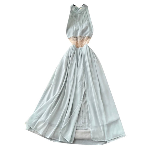 Backless Patchwork Sleeveless Dress