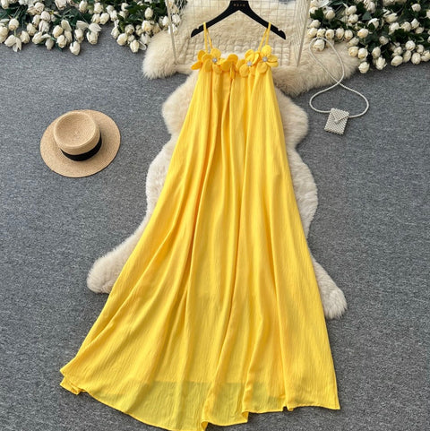 Holiday Beaded Flower Slip Dresss