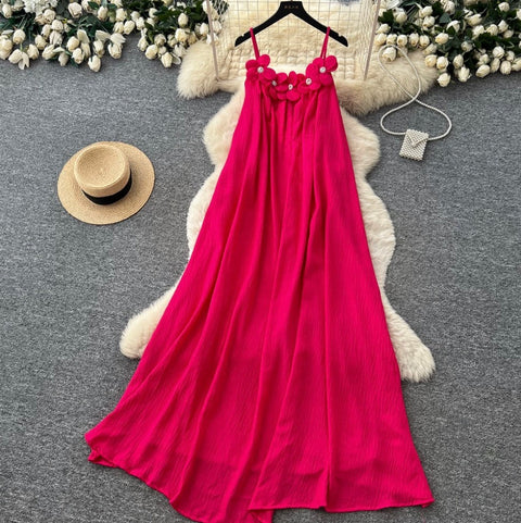 Holiday Beaded Flower Slip Dresss