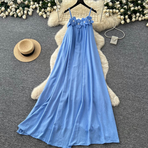 Holiday Beaded Flower Slip Dresss