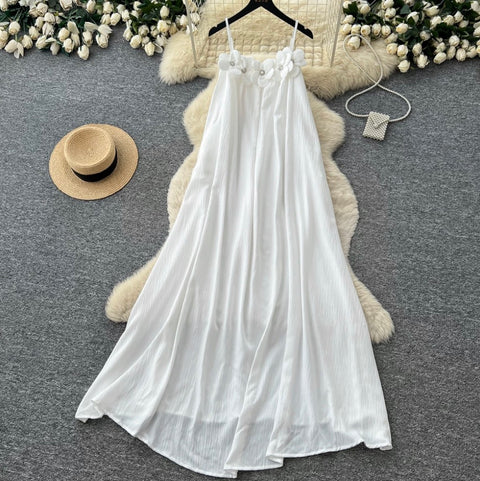 Holiday Beaded Flower Slip Dresss