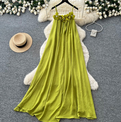 Holiday Beaded Flower Slip Dresss