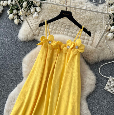 Holiday Beaded Flower Slip Dresss