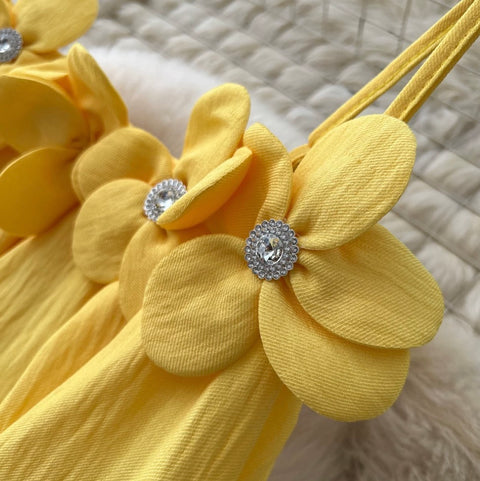 Holiday Beaded Flower Slip Dresss