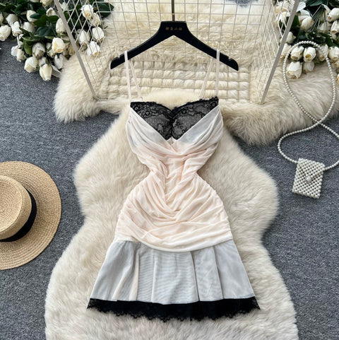 Sexy Lace Patchwork Slip Dress