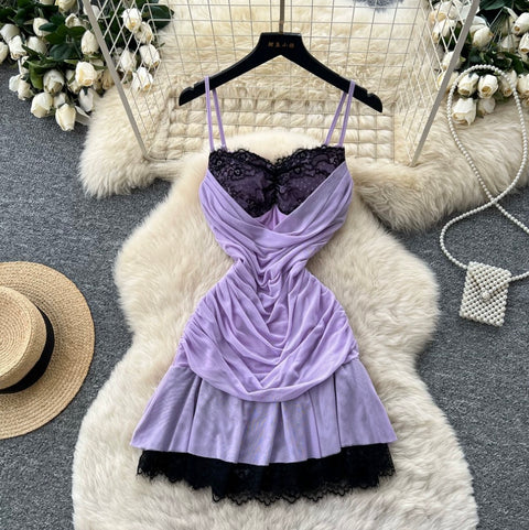 Sexy Lace Patchwork Slip Dress