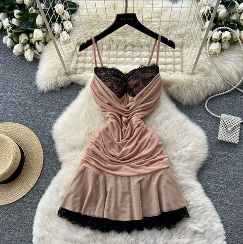 Sexy Lace Patchwork Slip Dress