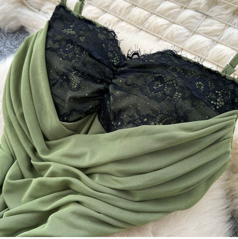 Sexy Lace Patchwork Slip Dress