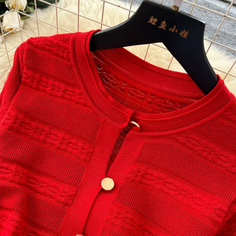 Simple Design Knitted Shirt Dress