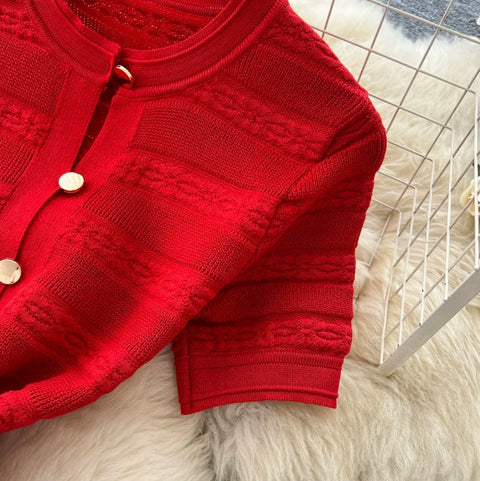Simple Design Knitted Shirt Dress