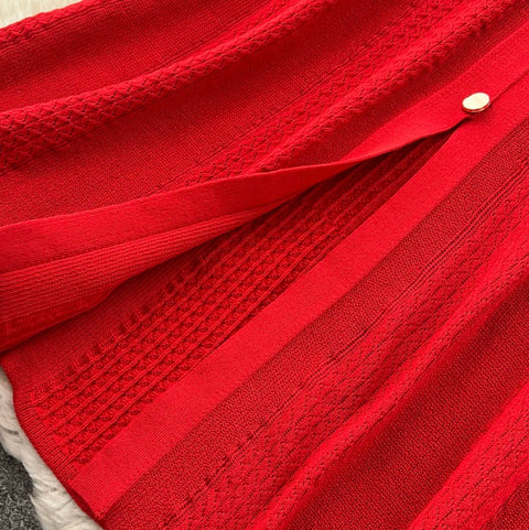 Simple Design Knitted Shirt Dress