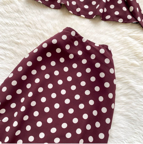 Polk Dot Camisole & Skirt & Ribbon Set