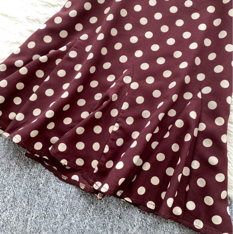Polk Dot Camisole & Skirt & Ribbon Set