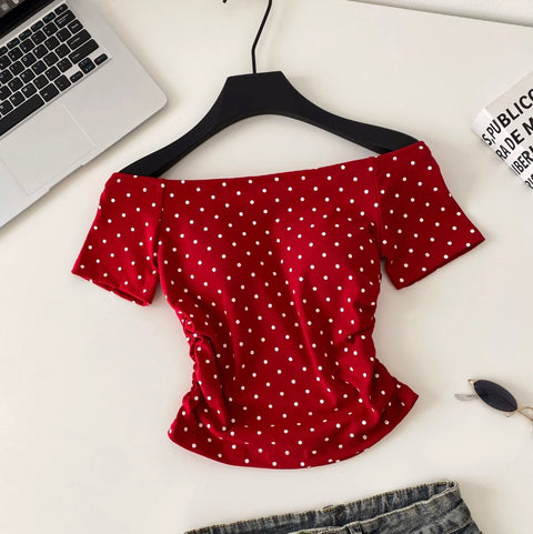 Casual Polka Dot Print T-shirt